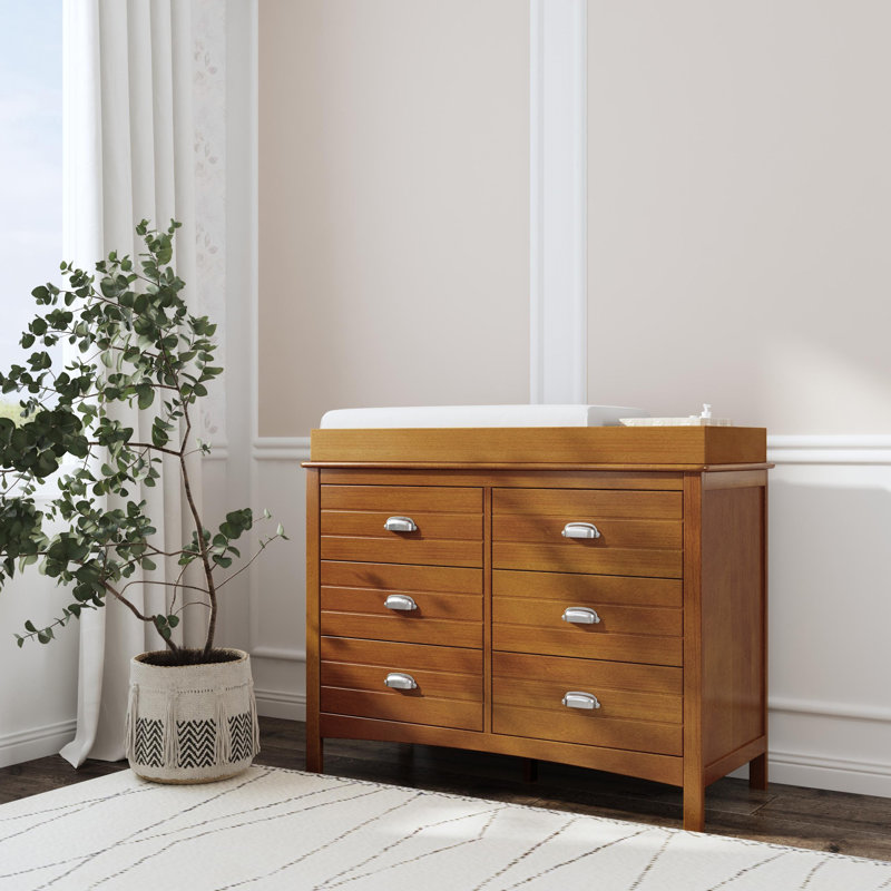Nolan 6 Drawer Double Dresser, Chestnut