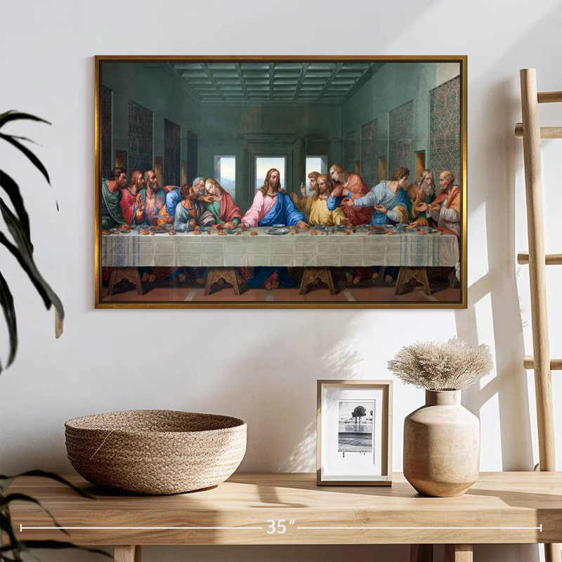 La Cène, Cadre flottant doré, 25 po x 17 po