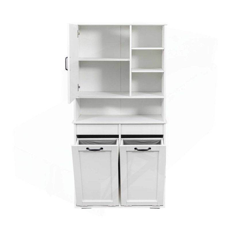Versatile Freestanding Laundry Cabinet with Multiple Storage Options
