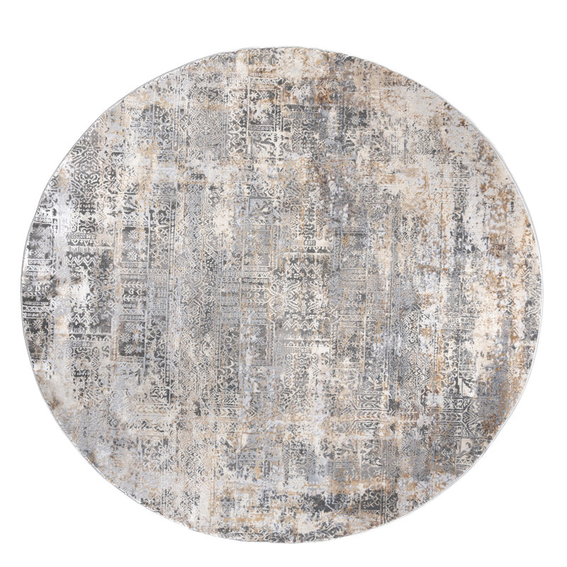 Jubaira Abstract Indoor Rug, Round 5'3"