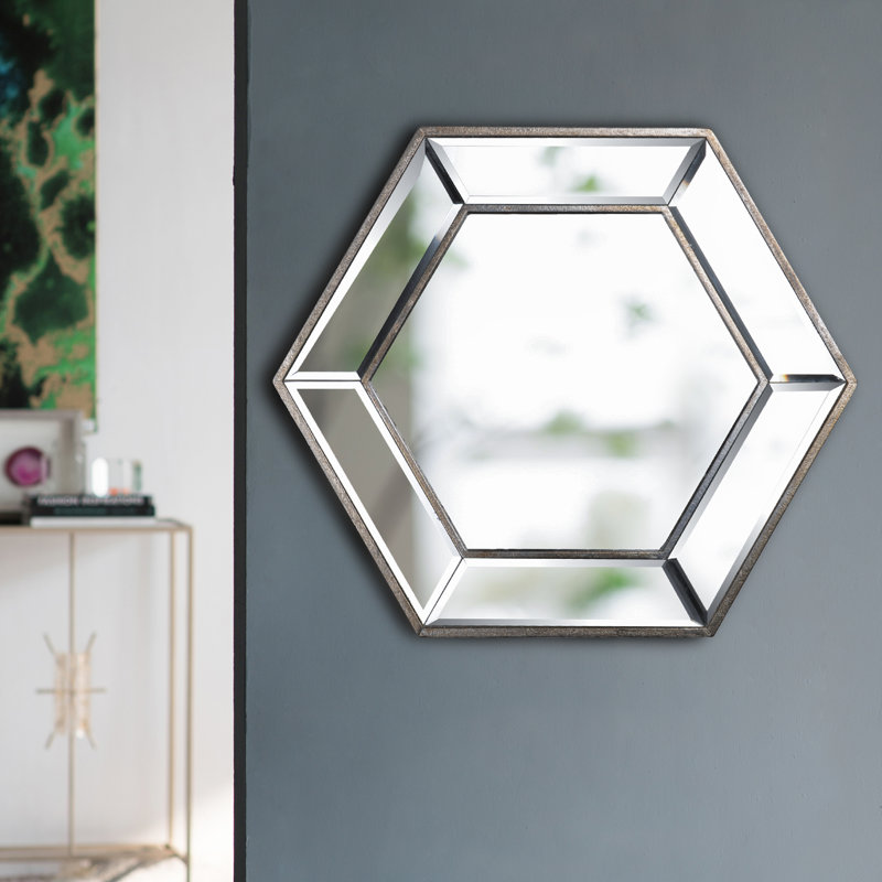 Miroir mural 20 po x 18 po Hexagon Contemporary