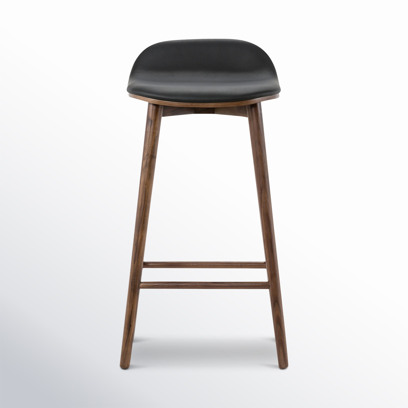 Beck 26'' Seat Height Counter Stool - Solid Wood Frame and Genuine Leather Seat & Reviews ...