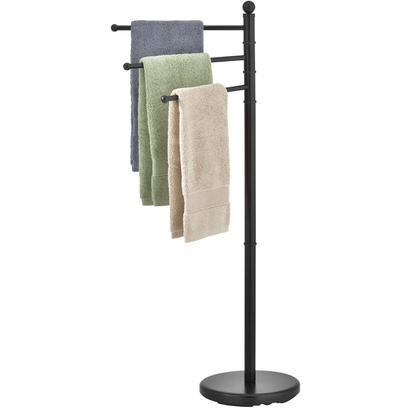 3 Freestanding Towel Stand, Black