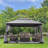 StarEcho 13 Ft. W x 10 Ft. D Steel Patio with Netting (Tool free quick assembly)-61292557