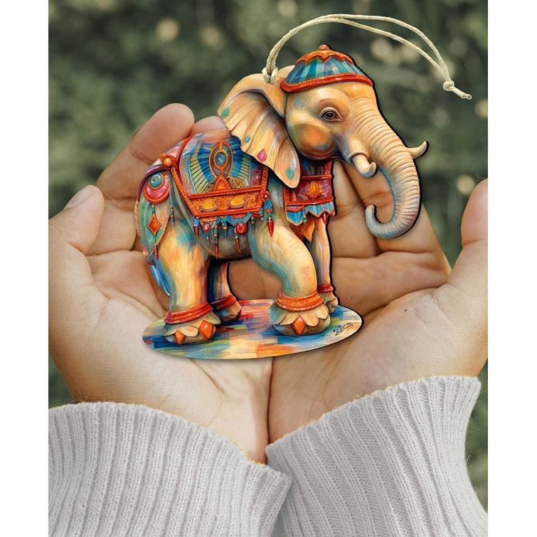 Carousel Elephant Wooden Ornaments by G. Debrekht - Christmas