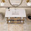 Meuble-lavabo mural simple 48 po avec plateau en marbre-472926397