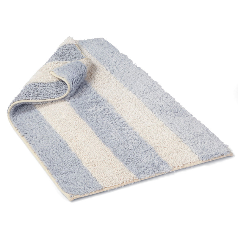 Tapis de bain Kayleigh, Bleu/crème