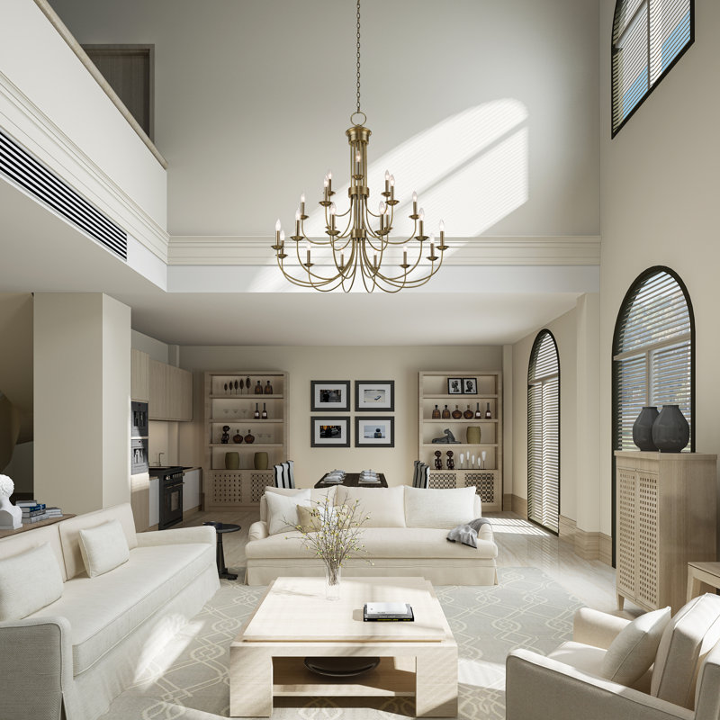 Arunvir 21 - Light Dimmable Chandelier, Antique Brass
