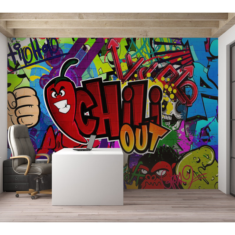 Murale Peel & Stick Street Art - Chili Out, L 135 po x L 100 po