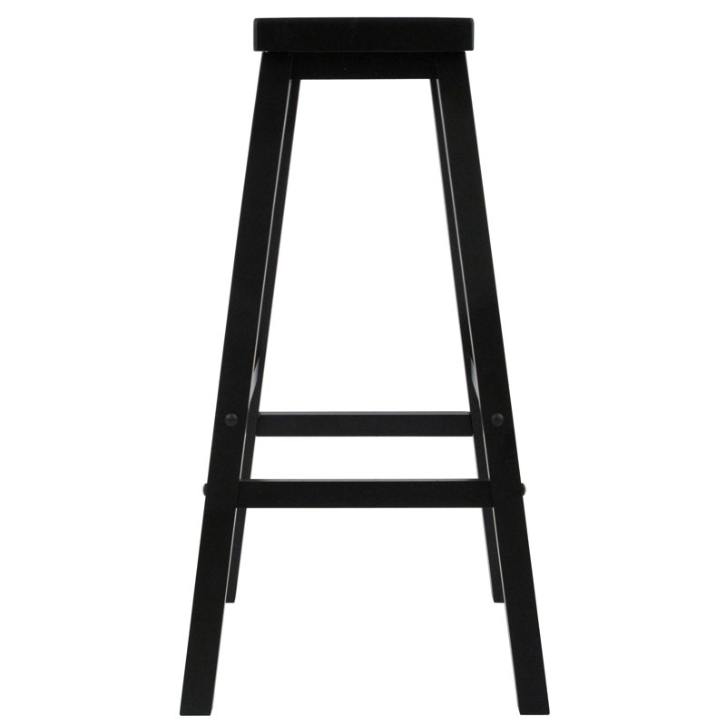 Irieana Solid Wood Counter Stool, Black, Bar Stool (29" Seat Height)