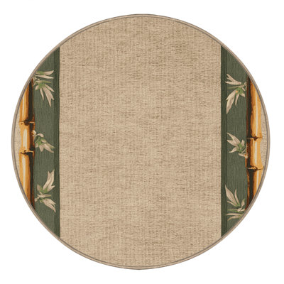 Washable Bamboo Borders Hawaiian Area Rug