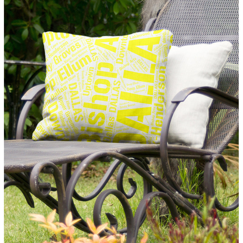 Coussin décoratif intérieur/extérieur dallas, H 20 po x l 20 po, Non, Jaune