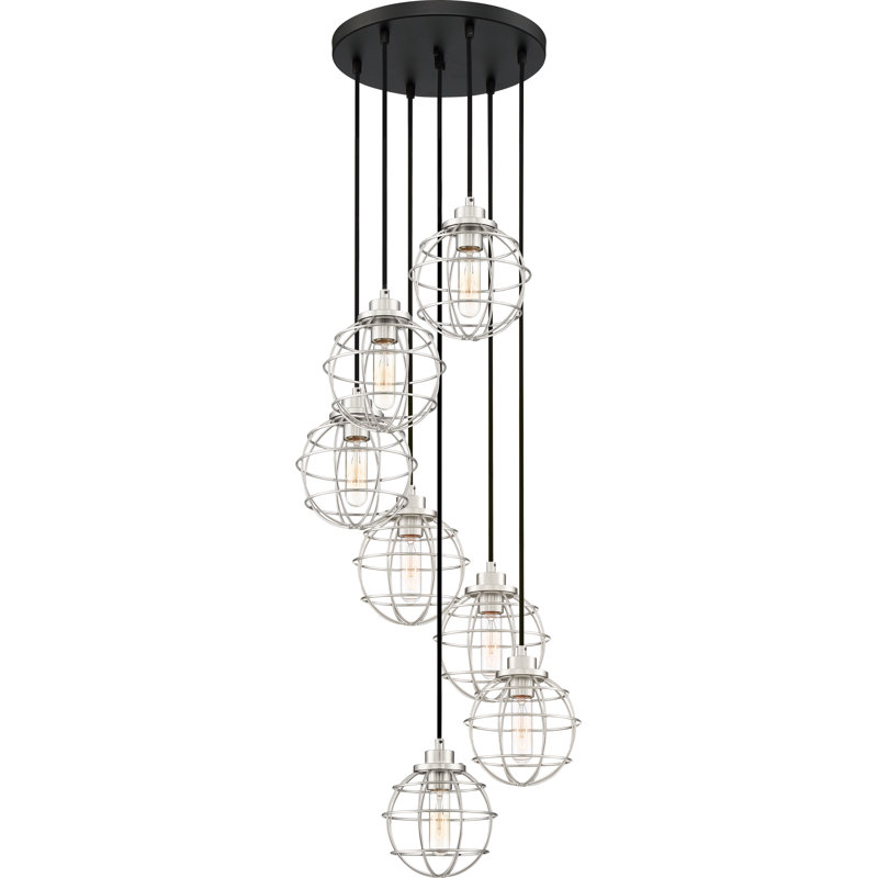 Luminaire suspendu sphère 7 lumières grappe Cleland