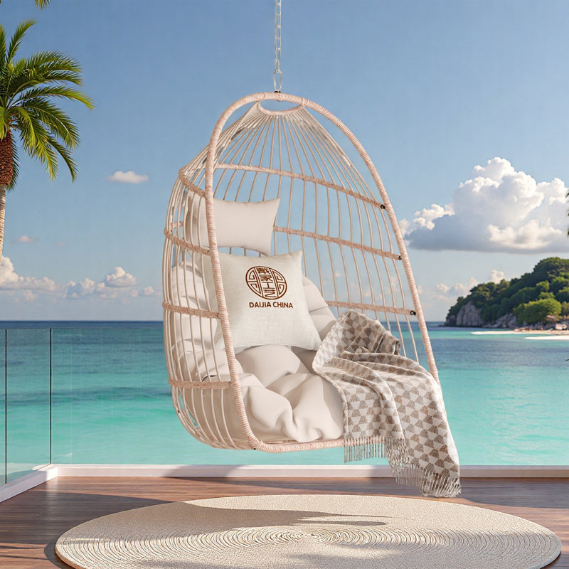 Chaise suspendue en PE pour l'extérieur, Blanc