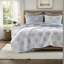 De literie réversible pour très grand lit californien, courtepointe en mélange de coton bleu, moderne
