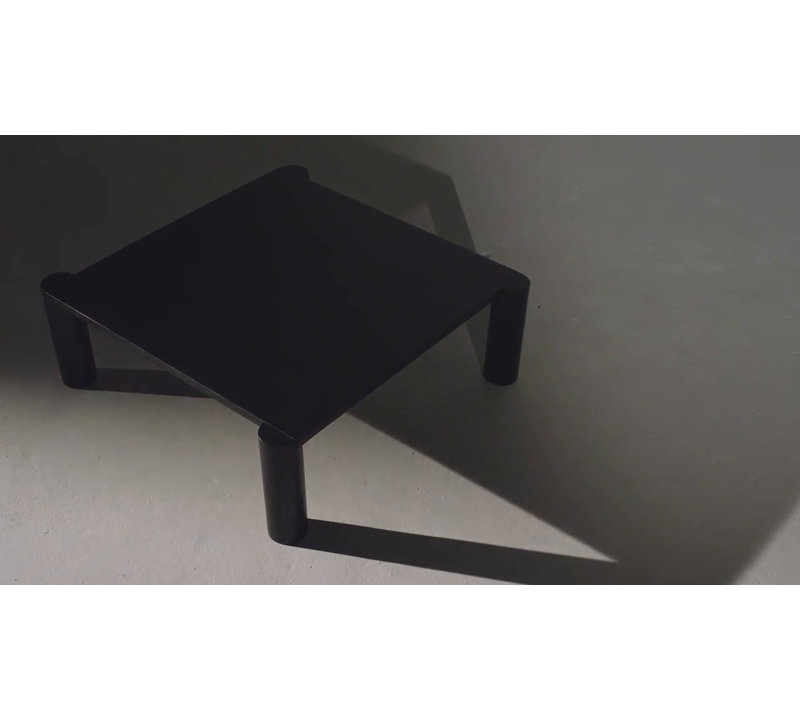Post 36'' Black Oak Solid Wood Low-Profile Coffee Table
