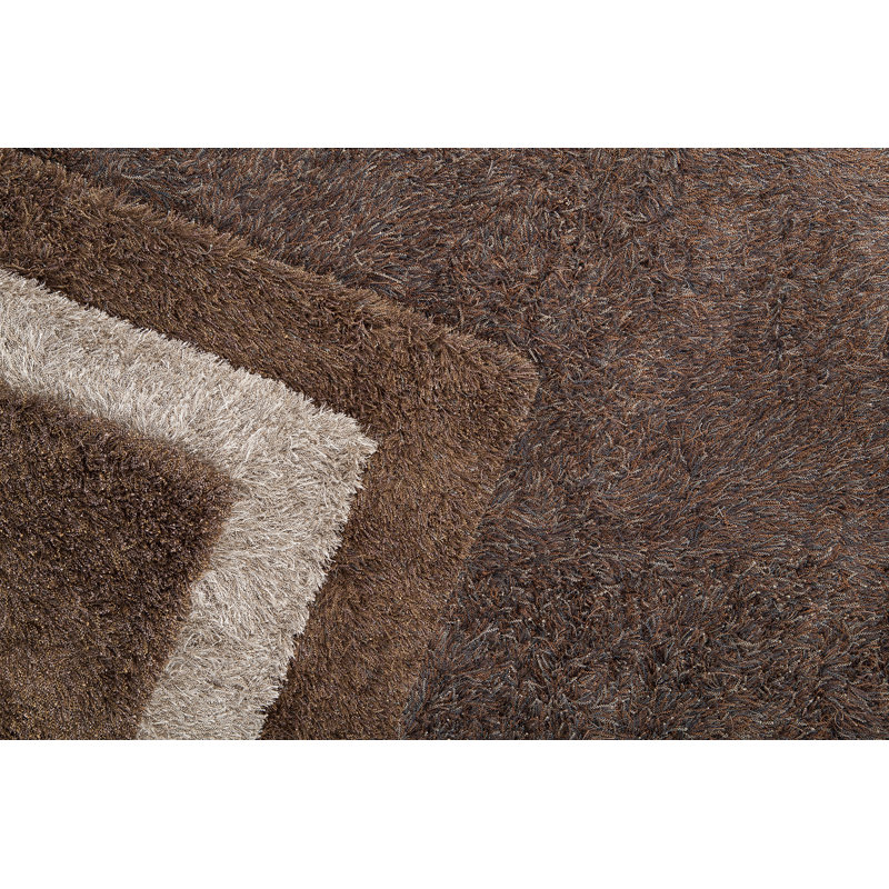 Barun Hand Loomed Modern Area Rug in Dark Brown, Rectangle 5' x 7'6"