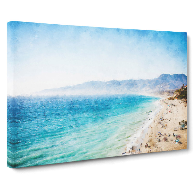 Malibu Beach in California - Wrapped Canvas Graphic Art Print, 40cm H x 60cm W x 3cm D