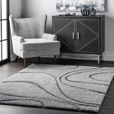Almarosa Modern Shag Performance Dark Gray Rug