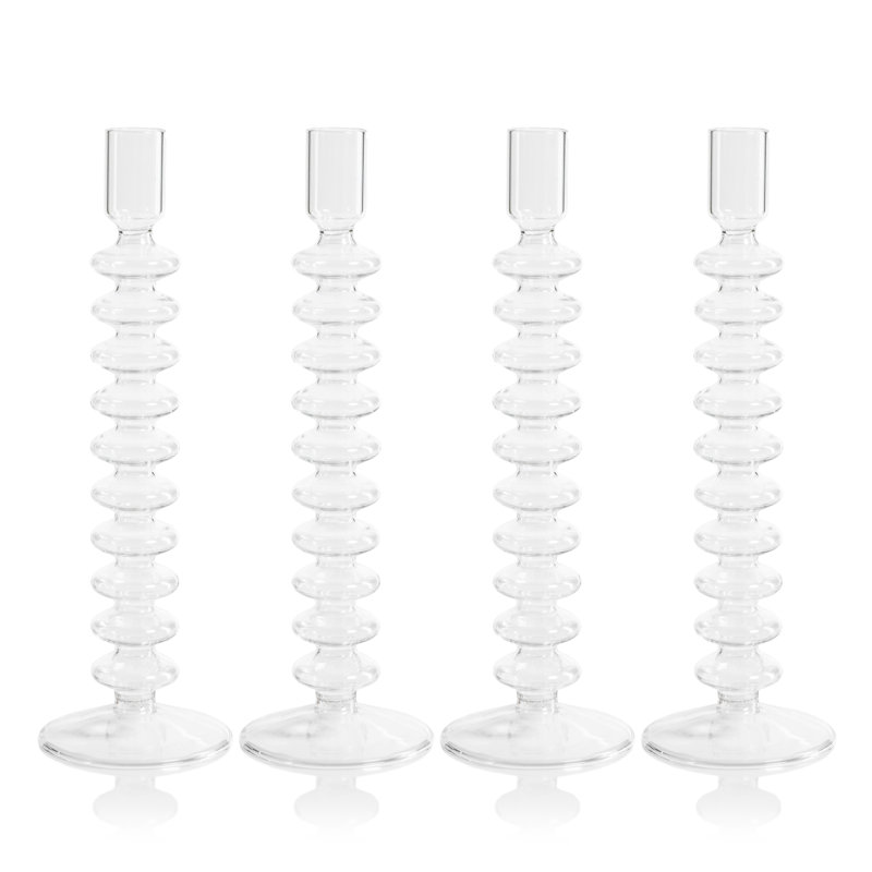 Ardara 4 Piece Glass Tabletop Candlestick Set