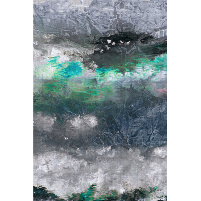 Gravity IV - Painting on Canvas, 30 cm H x 20 cm W, Black Floater Frame