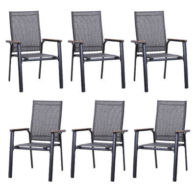 Leonard Stacking Aluminum Patio Dining Armchair