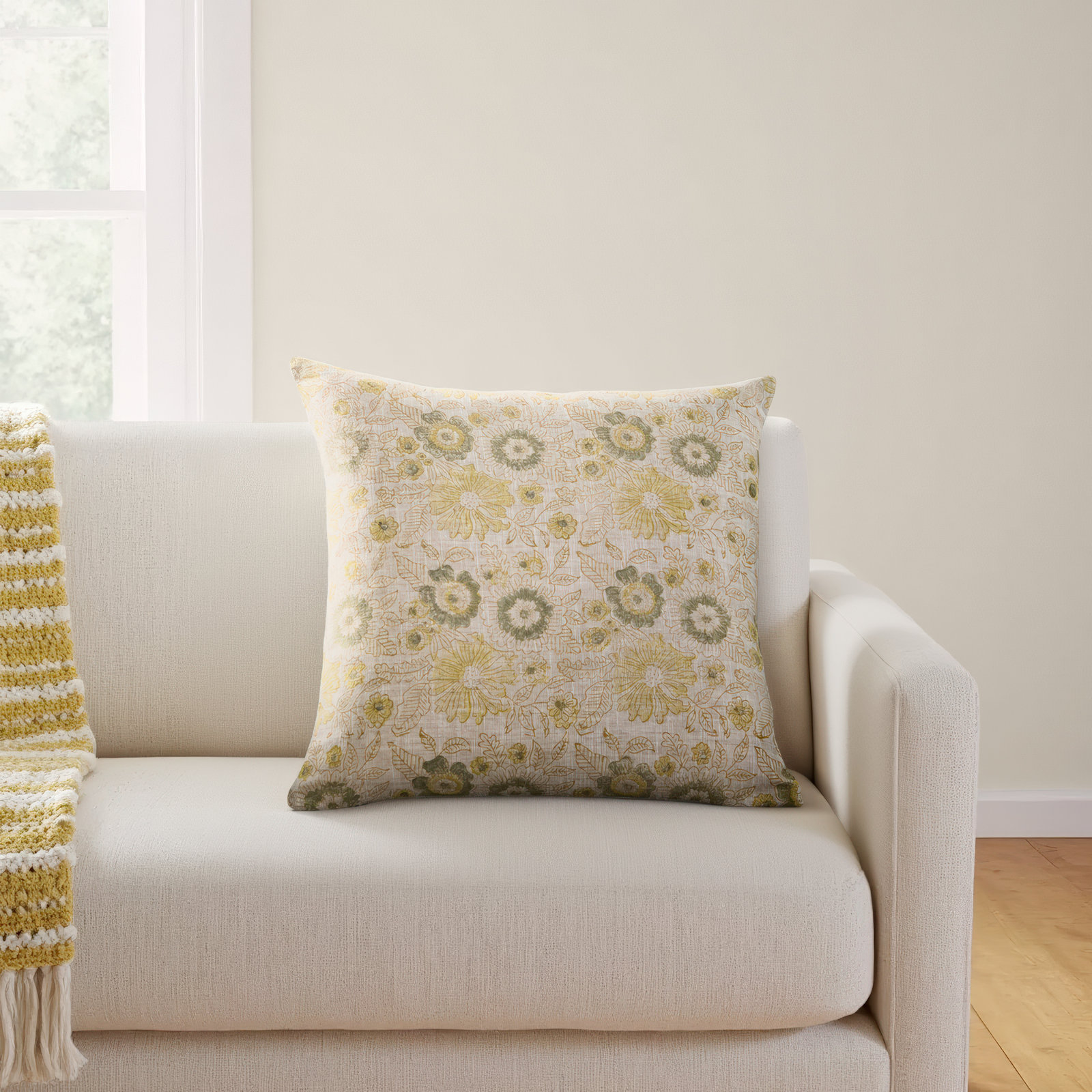 Tambra Linen Pillow Cover, 18" x 18", Pillow Cover Only - No Insert