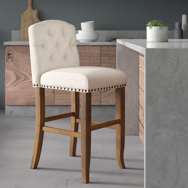 Wilfred 31" Stool, Ivory, Bar Stool (30.75" Seat Height)