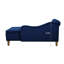 Chaise longue de salon confortable avec velours et support dans un espace de rangement caché bleu marine