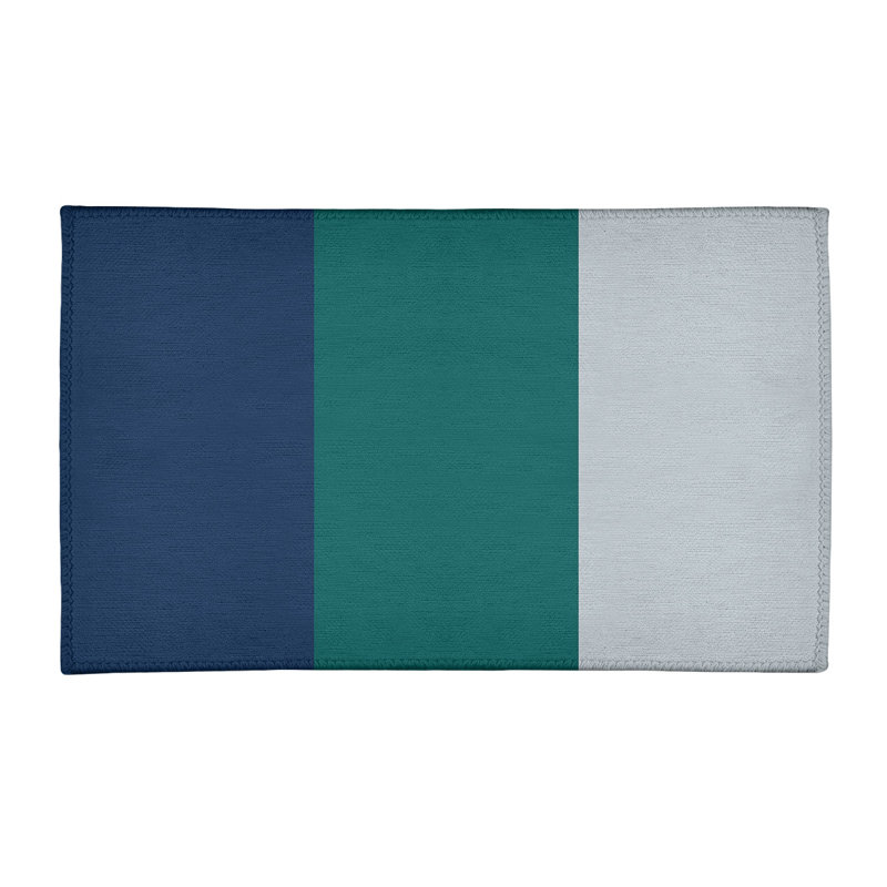 Tapis bleu marine / vert / argenté Seattle, Rectangle 2 pi x 3 pi