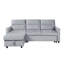Canapé-lit modulaire réversible en velours gris clair de 81,5 po avec méridienne de rangement et poche latérale Ivy-121052158