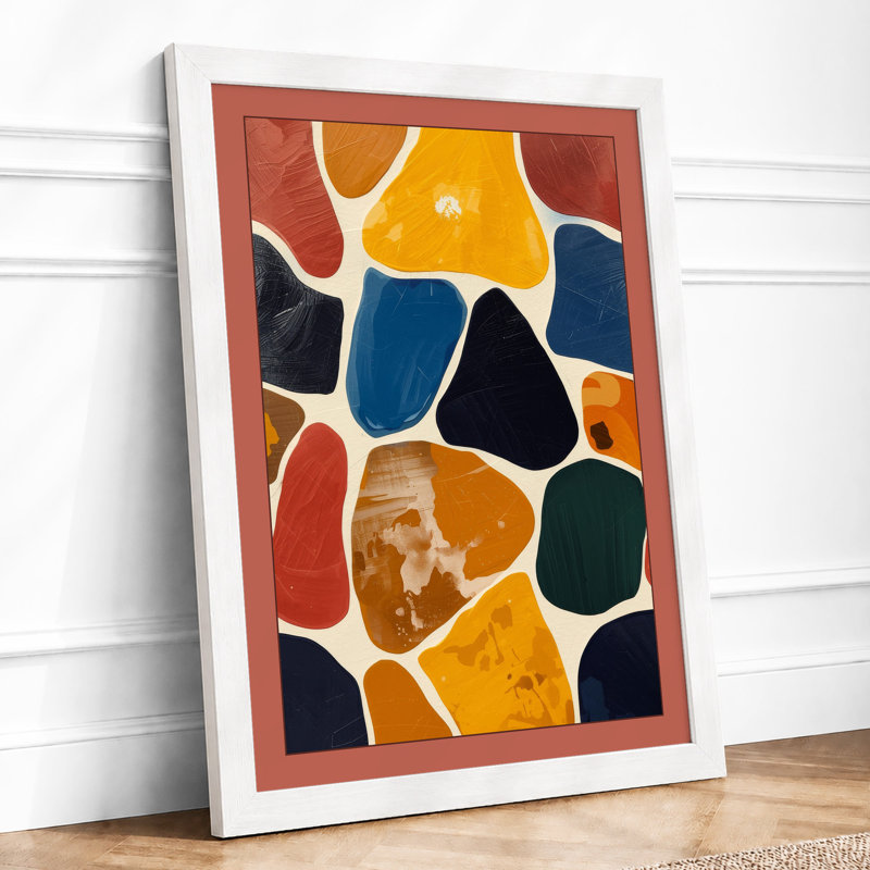 Mosaic Fragments Geometric - Print, A1 - 84.1 x 59.4 cm, White