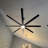 84" Black Ceiling Fan With Lights For Living Room, Remote Control And Quiet Reversible DC Motor