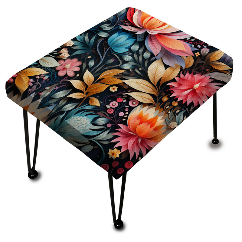 Whimsy Gold Elegant Floral Grace - Repose-pieds rectangulaire floral