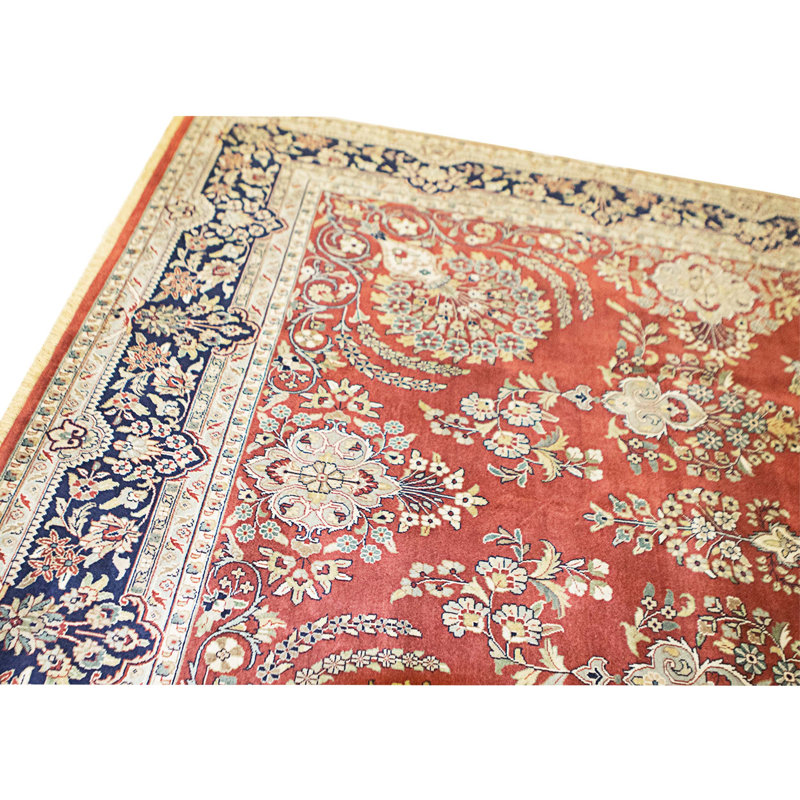 High-Quality Hand-Knotted Red And Blue Area Rug