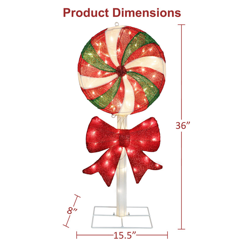 Décoration de Noël de Noël 3 pi avec 80 lumières DEL scintillantes