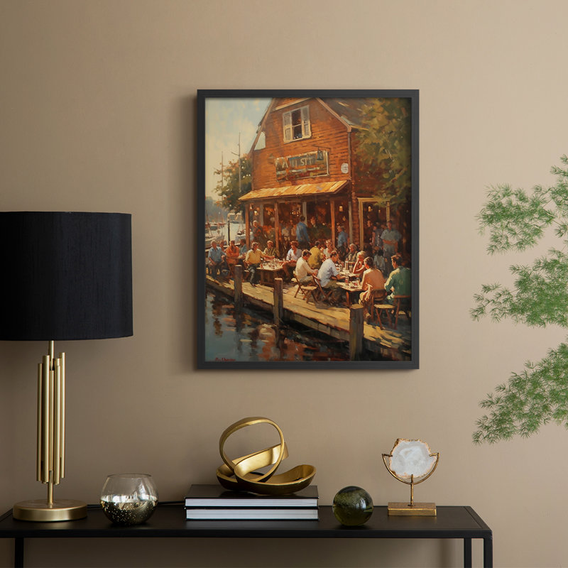 Série NAUTICAL DCXI - reproduction encadrée de qualité supérieure - prête à être accrochée - aucun clou requis, Noir