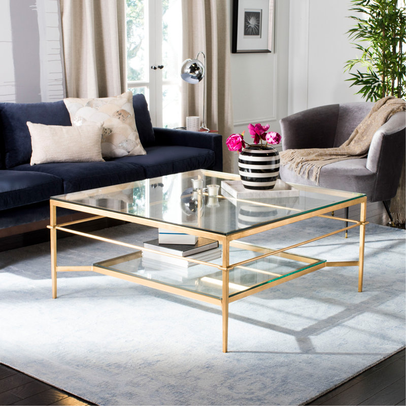 Vera Glass Coffee Table, Gold