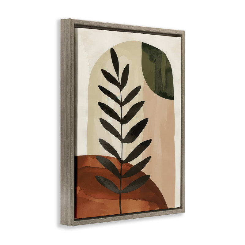  «Fern Strand Neutrals», art mural sur toile par LSR Design Studio, H 31 po x l 25 po, Cadre flottant orme Montalcino