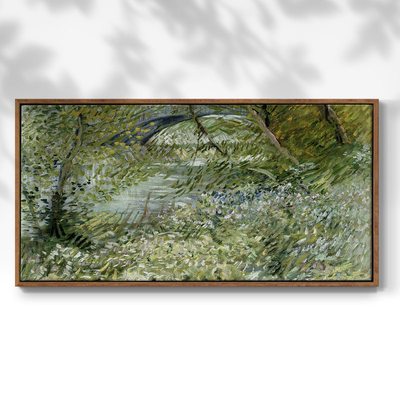 Série paysage - CMXV - Toile tendue avec châssis encadré - Prêt à être accroché, H 17 po x l 33 po, Noyer