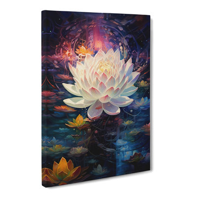 Lotus Flower Futurism - Wrapped Canvas Print