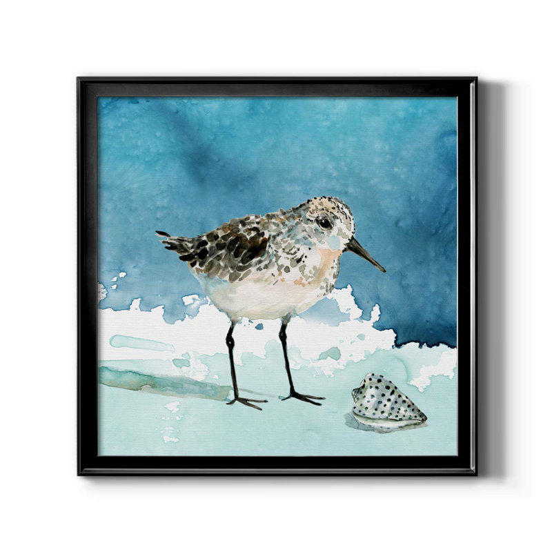 Delray Sandpiper I - reproduction d'art sur toile, H 26,5 po x l 26,5 po x P 1,5 po, Noir