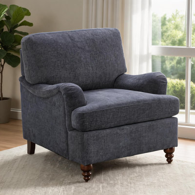 Fauteuil décoratif bleu marine Candor, siège simple rembourré pour adultes, fauteuil polyvalent pour la chambre à coucher du salon