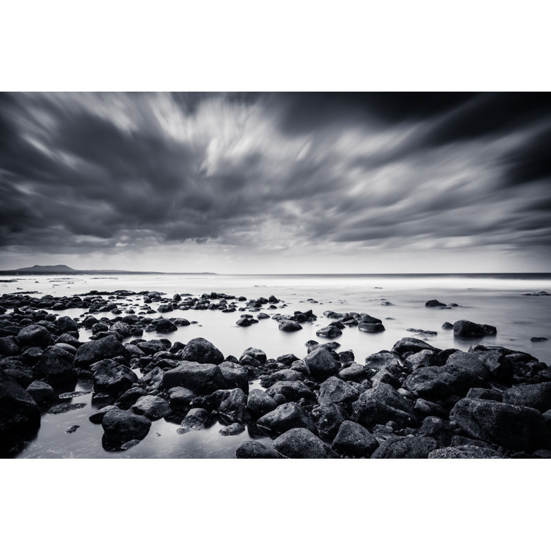 Rocks And Sea In Black & White, Canary Island by Zodebala - No Frame Print on Canvas, 51cm H x 76cm W