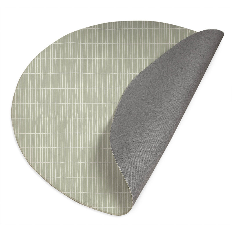 Snow Fence Non-Slip Outdoor Rug, Round 5'