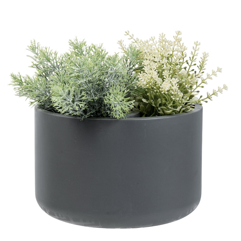 Indoor 8-Inch Concrete Flower Pot Planter, 5.43" H x 8.22" W x 8.22" D