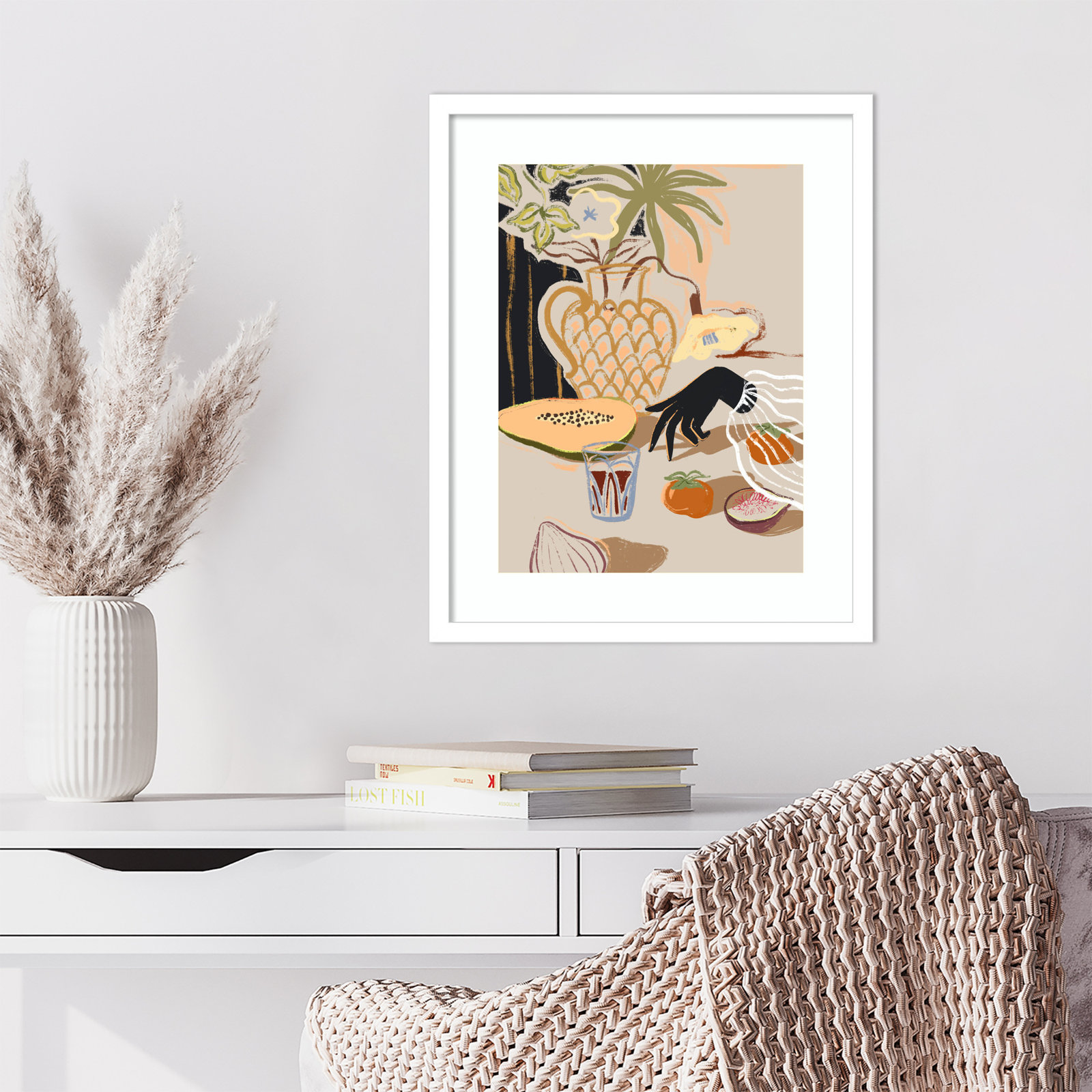 Northbrook "Fruitful Spread" Print, White, 21" H x 17" W