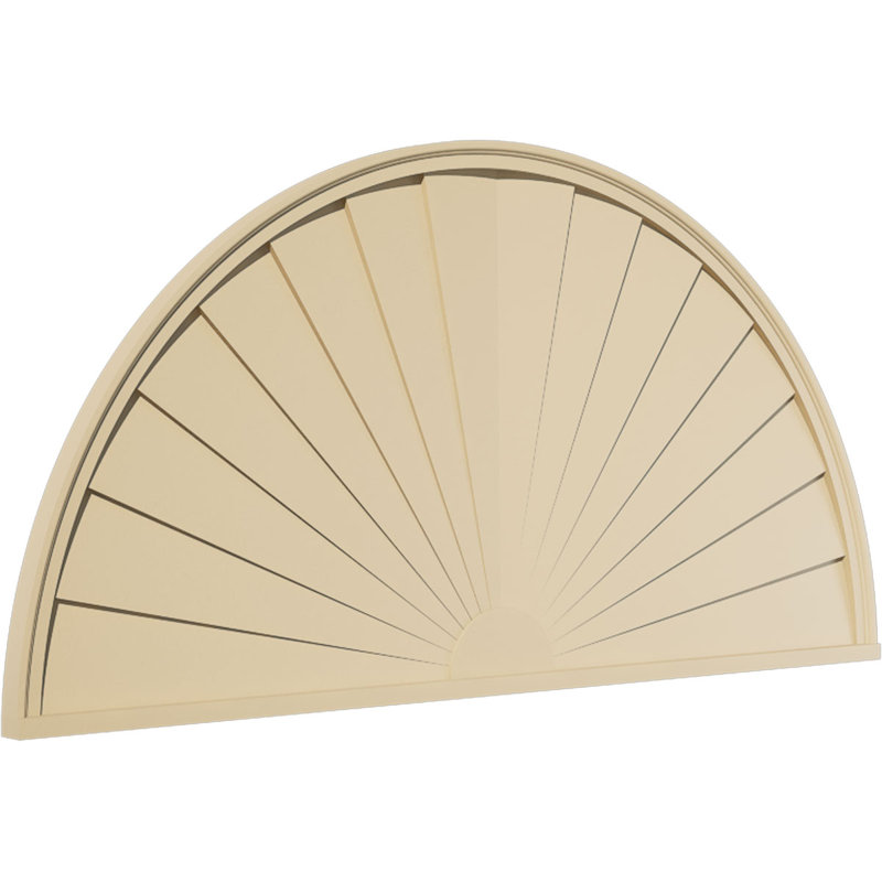 Demi-rond signature fronton en uréthane, brun clair apprêté, 62 po x 31 po x 2 po, Aucune, Rayons de soleil
