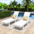Joubert 77.6" Long Outdoor All-Weather Poly Reclining Single Chaise Set