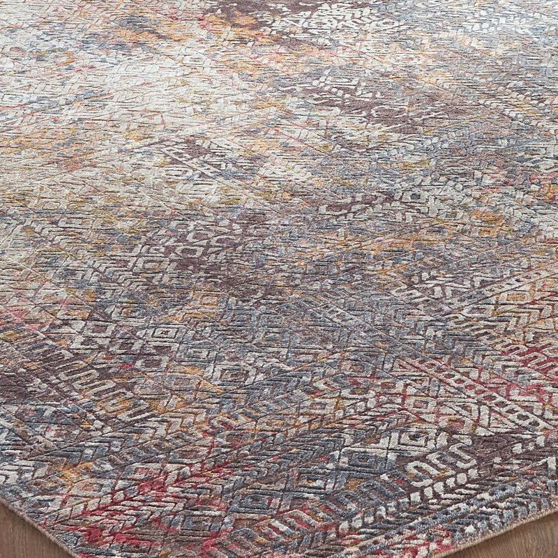 Hand Knotted Area Rug, Rectangle 6' x 9'